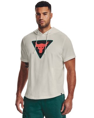 男士project rock强森棉织连帽短袖t恤